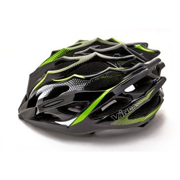 Фото Велошлем Vinca Sport INMOLD, черный/зеленый, VSH 30 green