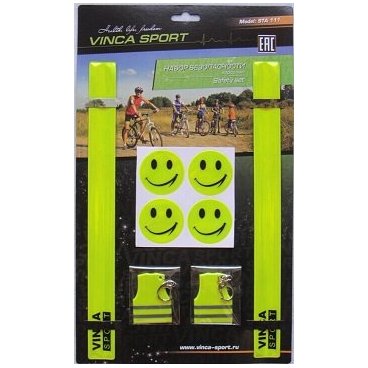 Фото Набор защитный Vinca Sport для взрослых - два браслета, четыре стикера, два светоотражающих брелка, STA 111