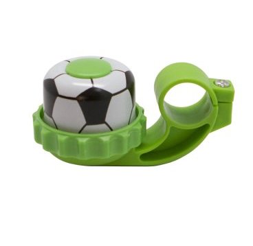 Звонок TBS FY-020-15, 40 мм, поворотный на ножке, "футбольный мяч", зелёный, FY-020-15