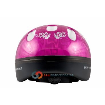 Детский шлем велосипедный VENTURA с сеточкой 6 отверстий 50-57см FLOWER/розовый