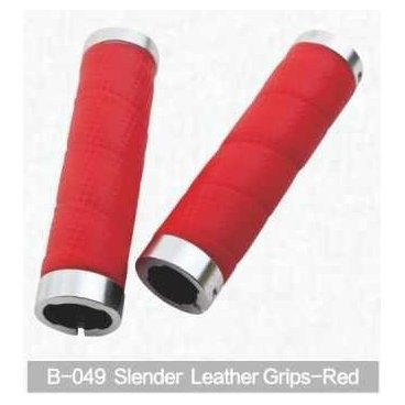 Грипсы велосипедные Kivi, Slender Leather, красный, B-049