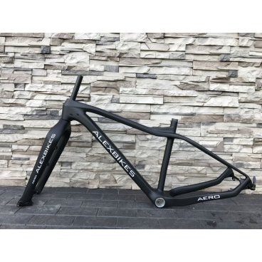 Рама велосипедная Alexbikes Aero для фэтбайка, карбон, Размер M (18"), черный, Frame Aero 18