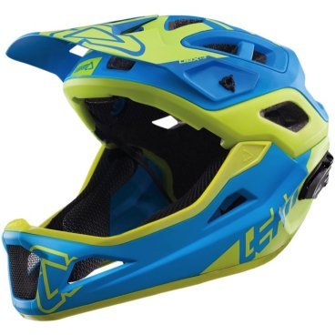 Велошлем Leatt DBX 3.0 Enduro Helmet, сине-желтый 2018, 1017110322