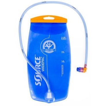 Фото Фляга/гидропак вело M-Wave SOURCE 2 литра, прозрачно-голубая, антибактериальная защита, 5-122515