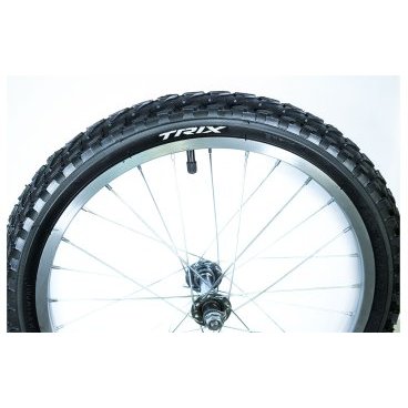 Фото Колесо велосипедное TRIX переднее 18", алюминиевый обод, передняя втулка,  камера, покрышка, 18" alloy (переднее)