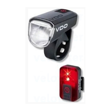 Фото Фары велосипедные VDO, комплект белый и красный, USB-зарядка, 4-4001
