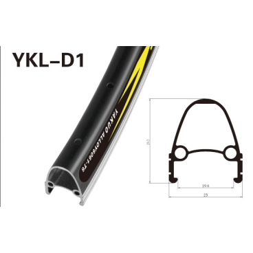 Обод велосипедный TBS 26"x1.75", двойной, CNC, 36H, чёрный, YKL-D1