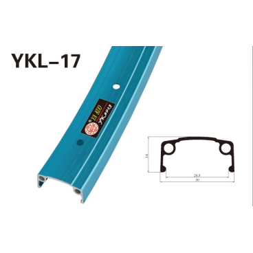 Обод велосипедный TBS 20"x1.75", одинарный, 28H, серебристый, YKL-17