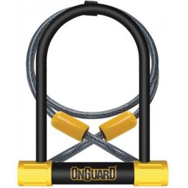 Велосипедный замок Onguard BULLDOG DT U-образный, на ключ, 115 x 230мм, толщина 13мм + кабель 120см х 10мм, 8012