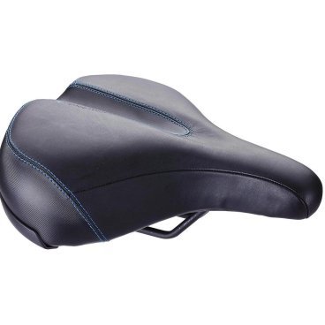 Седло велосипедное BBB 2019 saddle ComfortPlus Upright Leather, memory foam, CrMo rails 230 x 270mm, черный, BSD-107