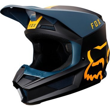 Велошлем Fox V1 Mata Helmet, Navy/Yellow, 21862-046