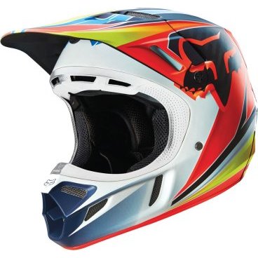 Велошлем Fox V4 Race Helmet, Blue/Red, 11603-149-L