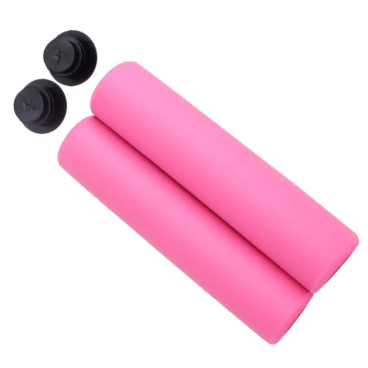 Грипсы велосипедные AVANTS, комплект, для самоката/велосипеда, силикон, с заглушками, 125 мм, розовый, GRIPSAVSIL1