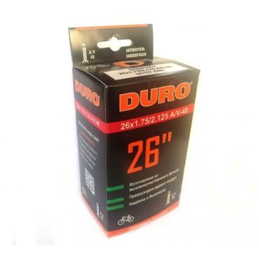 Камера велосипедная DURO, 26x1,75/2,125, бутил, автониппель A/V 48мм, DHB01008