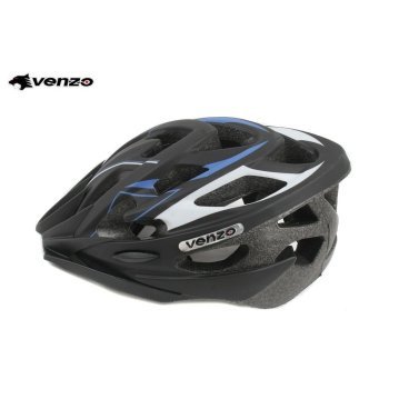 Фото Шлем велосипедный VENZO VZ20-008, взрослый, черный/синий, RHEVZ20F26M5
