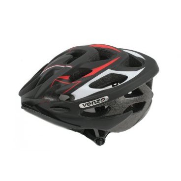Шлем велосипедный VENZO VZ20-008, взрослый, черный/красный, RHEVZ20F26M6