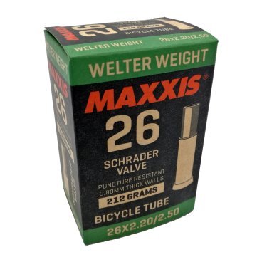 Камера велосипедная Schrader Maxxis Welter Weight, 26x2.2/2.5, 0.9mm, автониппель IB67706200