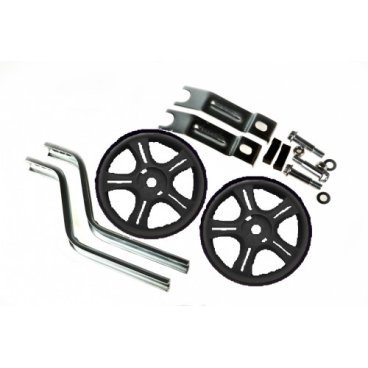 Фото Приставные колеса Vinca Sport, стойки - сталь, на 12"-16", колесо - пластик, черный, HRS 12-16 black