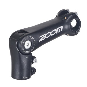 Фото Вынос велосипедный ZOOM, регулируемый, литой алюминий, 28,6 х 125 х 31,8 мм х -10°~+50°, высота 41 мм, чёрный, TDS-C268-