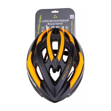 Шлем велосипедный Vinca Sport, взрослый, 19 отверстий, черный с оранжевым, VSH 23 jupiter