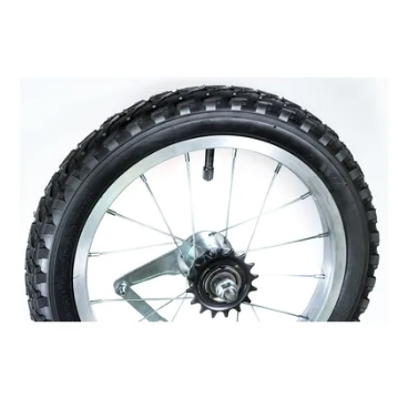 Фото Колесо велосипедноеБренд: Forward, 12", заднее, алюминиевый обод, тормозная втулка, с покрышкой, черный, УТ00019438
