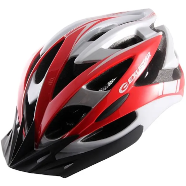 Шлем велосипедный EXUSTAR (TW), взрослый, 26 отверстий, регулировка размеров, красно/бело-черный, 4610014470445