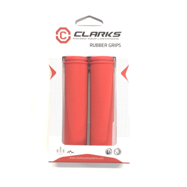 Грипсы велосипедные CLARK`S С98-130,  резина, 130 мм, красный, 3-379