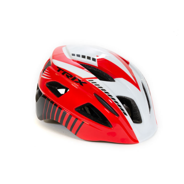 Фото Шлем велосипедный TRIX, детский, кросс-кантри, 13 отверстий, черно-бело-красный