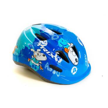 Фото Шлем велосипедный TRIX, детский, кросс-кантри, 9 отверстий, синий, "dog"