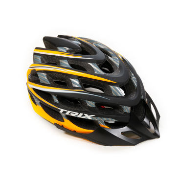 Фото Шлем велосипедный TRIX, кросс-кантри, 35 отверстий, неоновый оранжево-черный матовый, PNY41(L)BL-NE-ORANGE