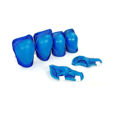 Фото Защита TRIX, детская, комплект (наколенники, налокотники, защита запястий), синий