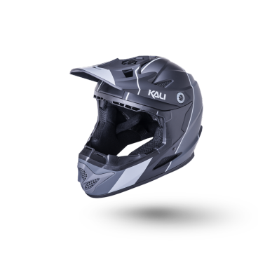 Велошлем KALI Zoka Full Face, DH/BMX, 6 отверстий, LDL, Stripe матовый/ черный/серый, 2021, 02-10621112