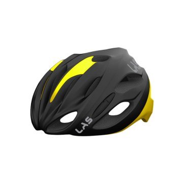 Фото Шлем велосипедный LAS COBALTO, чёрный матовый с жёлтым, LB00010020208LXL