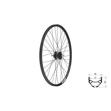 Фото Колесо велосипедное KLS DRAFT Dynamo DSC, переднее, 28/29", динамо-втулка, под дисковый тормоз, чёрный