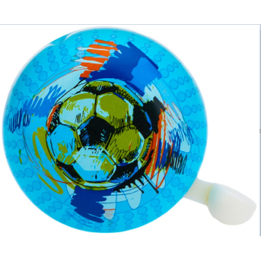 Звонок велосипедный Vinca sport "футбол", детский, алюминий/пластик, голубой, YL 43 football