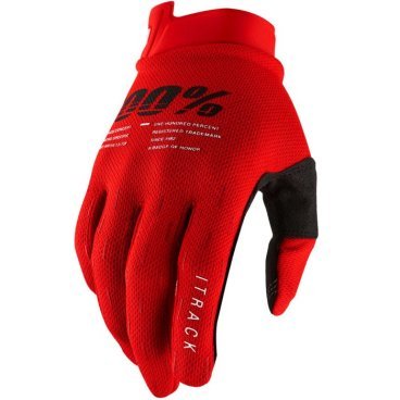 Велоперчатки 100% ITrack Glove, Red, 2021, 10015-003-12