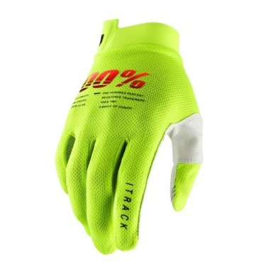 Велоперчатки 100% ITrack Glove, Fluo Yellow, 2021, 10015-004-12