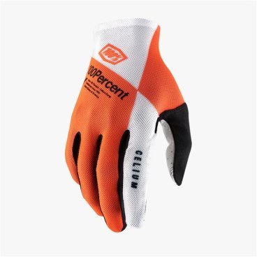 Велоперчатки 100% Celium Glove, Fluo Orange/White, 2021, 10005-444-12