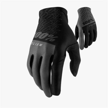 Фото Велоперчатки 100% Celium Glove, Black/Grey, 2021, 10005-057-12