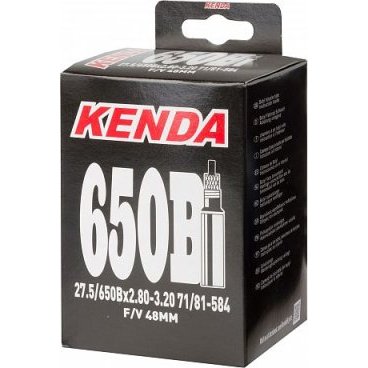 Камера велосипедная KENDA, 27.5''x2.8-3.2, f/v-48 мм, черная, 511283