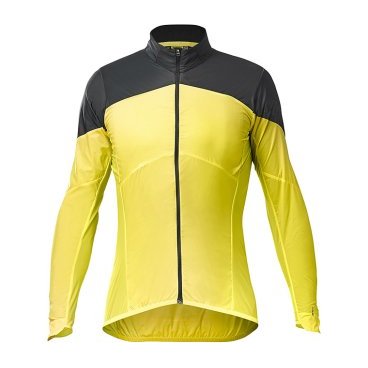 Фото Куртка велосипедная MAVIC COSMIC Wind SL, жёлтый/чёрный, 2020, L40179600
