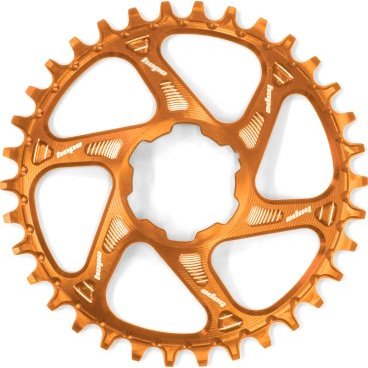 Фото Звезда велосипедная HOPE, для системы с прямым монтажом, 30 Т, профиль узкий/широкий, офсет 3 мм, оранжевый, RR30BHCSPC