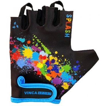 Фото Перчатки велосипедные Vinca Sport VG 981 splash, детские, черные