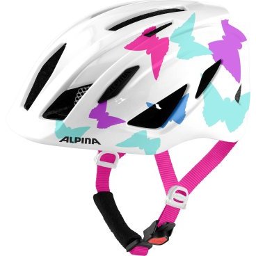 Велошлем Alpina Pico, детский, Pearl White Butterflies Gloss, 2021