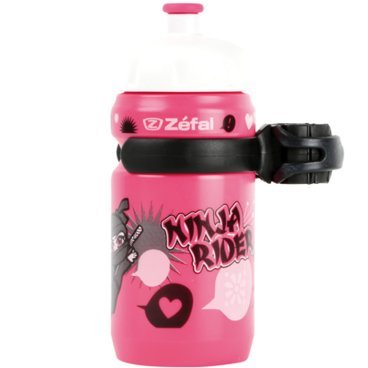 Фляга велосипедная ZEFAL LITTLE Z - Ninja Girl, пластик, детская, 350 мл,  розовый, 162I