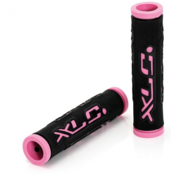 Грипсы велосипедные XLC Bar Grips 'Dual Colour', 125 мм, black\pink, 2501583501