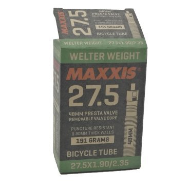 Фото Велокамера Maxxis Welter Weight, 27.5x1.90/2.35, 0.9 мм, вело ниппель 48 мм, IB75079300