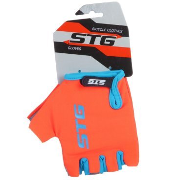 Перчатки велосипедные STG AL-03-325, короткий палец, оранжево-черный, Х74365-М