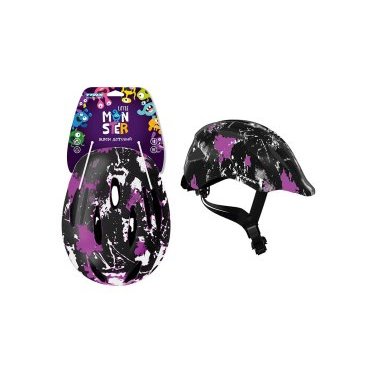 Шлем велосипедный TRIX Little Monster, детский, кросс-кантри, 11 отверстий, черный/фиолетовый, HLTX10SLM