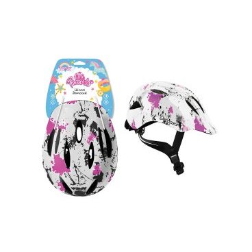 Шлем велосипедный TRIX Little Princess, детский, кросс-кантри, 11 отверстий, белый/чёрный/фиолетовый